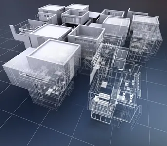 3D-modell av byggnader framtagen ur punktmoln